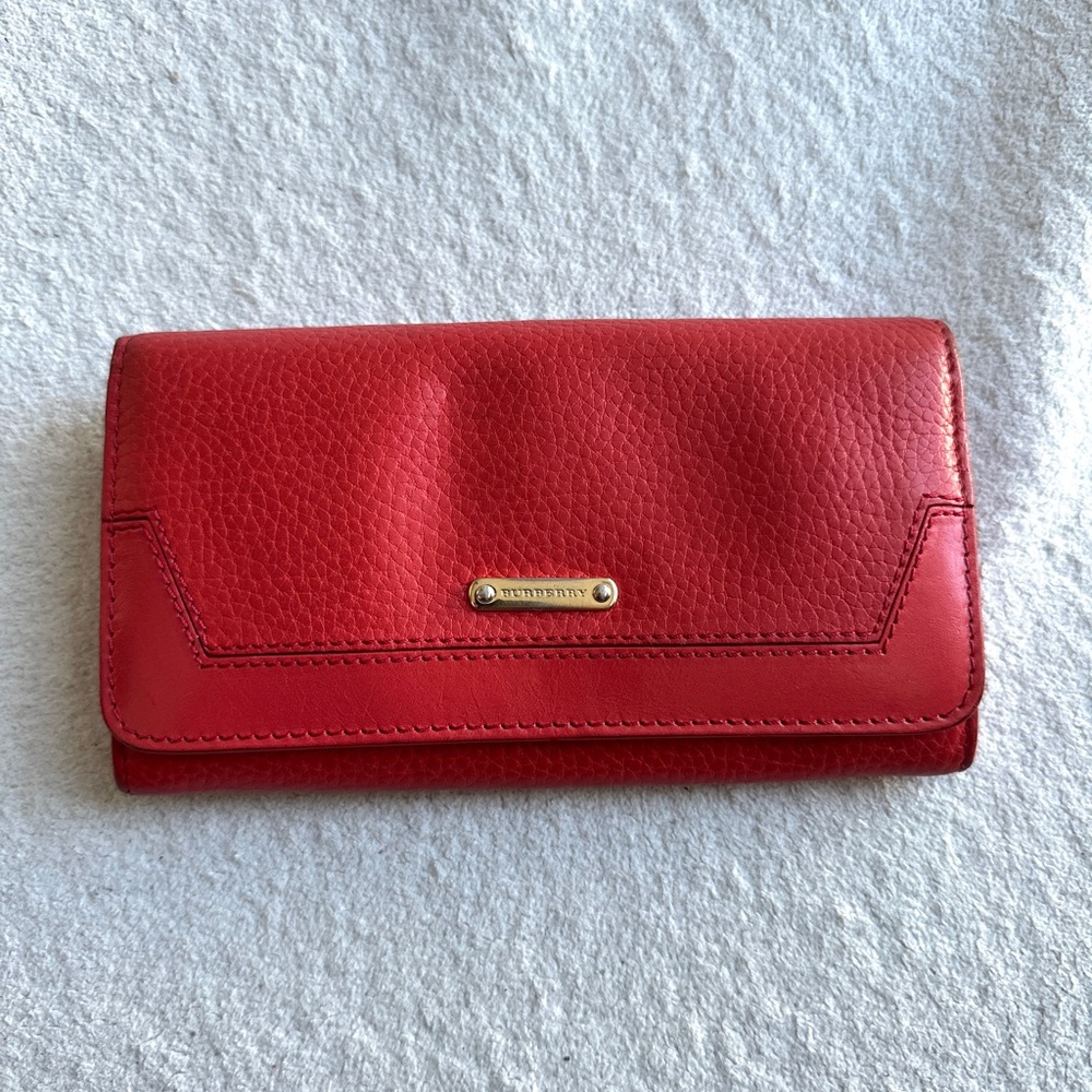 Burberry Crimson Leather Wallet